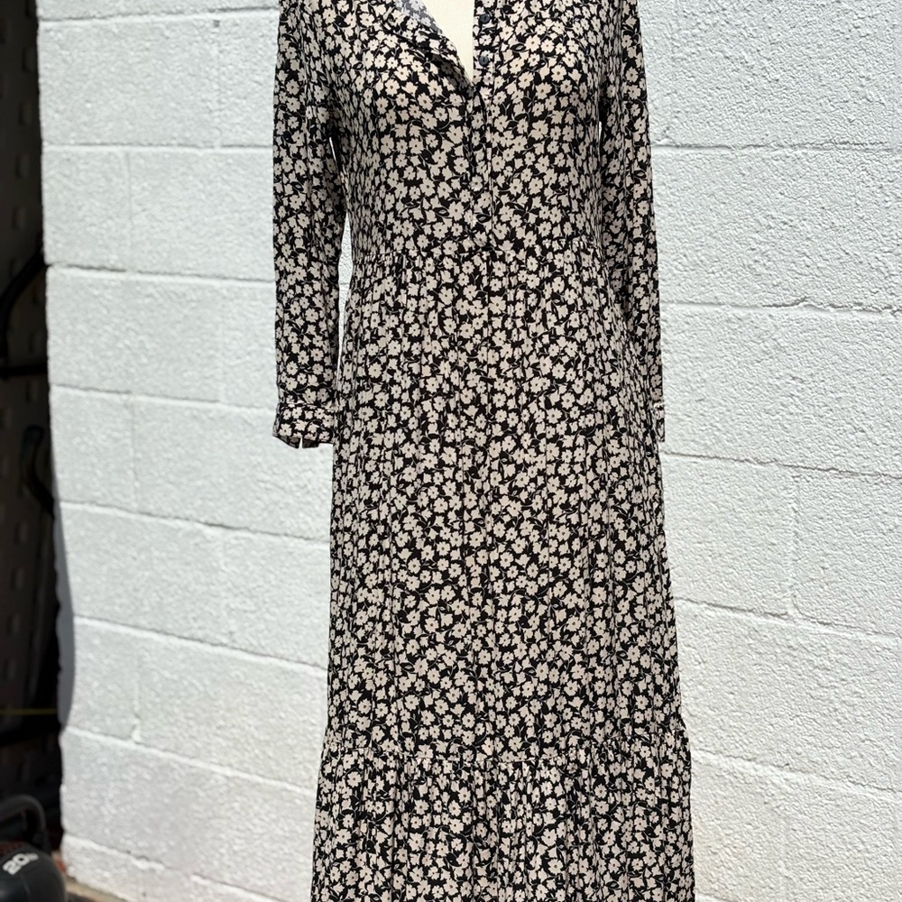 Ditsy Floral Black and White Dress